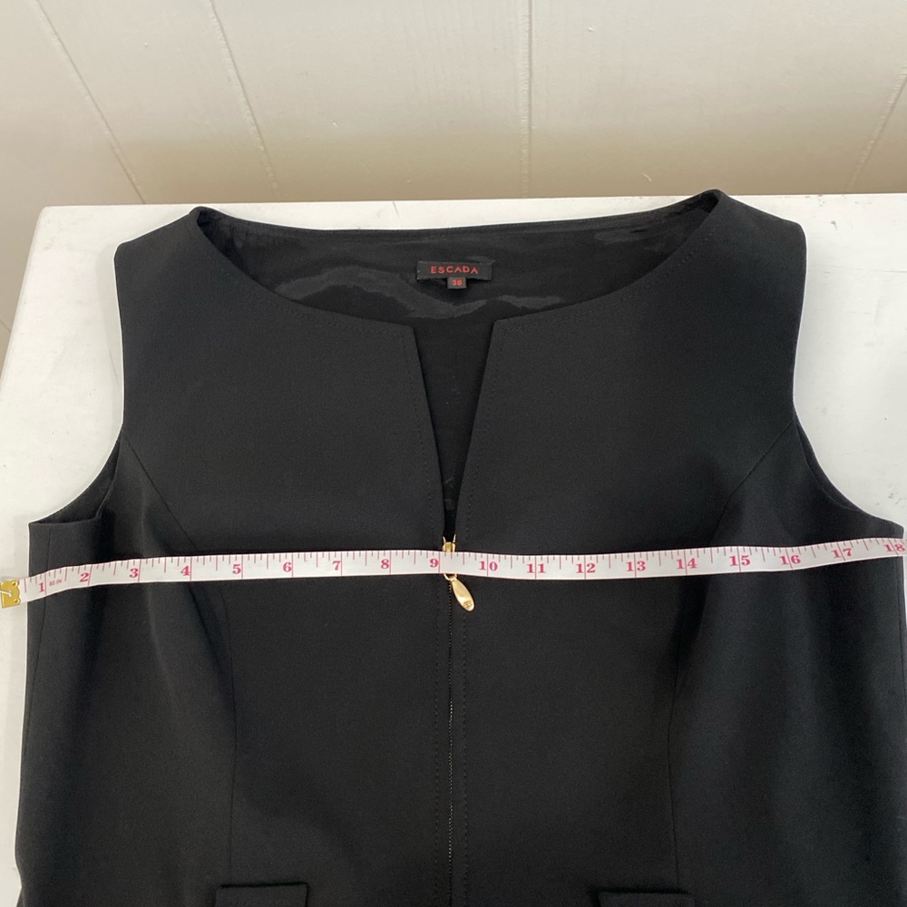Escada Black Sleeveless Midi Dress with Gold Accents Size 38 (US 8) - Picture 8 of 13